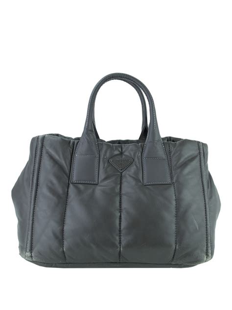 prada bomber celeste|PRADA Nappa Bomber Tote Bianco 1493201 .